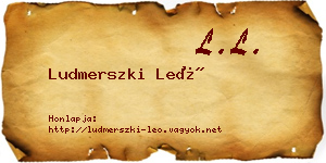 Ludmerszki Leó névjegykártya